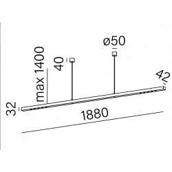 MIXLINE 188 LED 3000K 54&#176; zwieszany biały struktura 50439-M930-W3-00-13